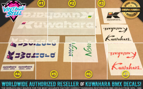 Factory Correct 1985-1986 Kuwahara Nova BMX Decal Stickers