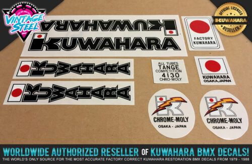 Factory Correct 1982 Kuwahara 24" Cruiser BMX Decal Stickers