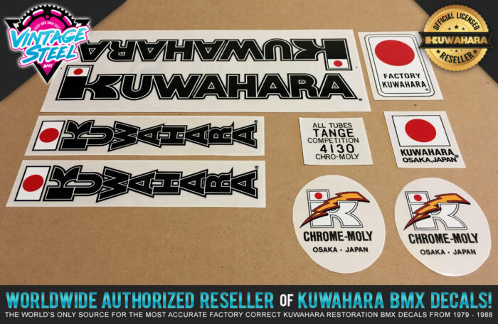 Factory Correct 1983-1984 Kuwahara 24" Cruiser BMX Decal Stickers