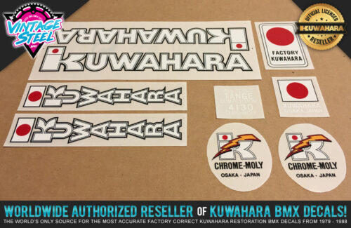 Factory Correct 1982 Kuwahara 24" Cruiser BMX Decal Stickers