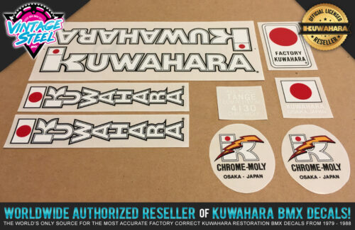 Factory Correct 1983-1984 Kuwahara 24" Cruiser BMX Decal Stickers