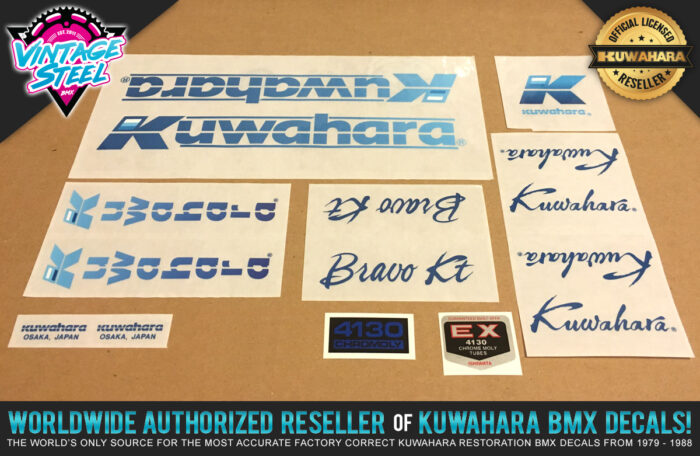 thumbnail interactive-video image 1 of Official Kuwahara BRAVO KT BMX Decal Set – 1986 Model, All Colors – Licensed Product 1 of 6