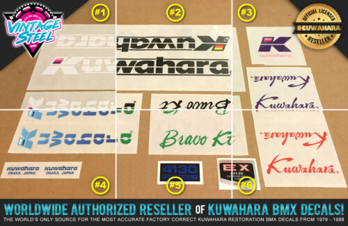 Factory Correct 1986 Kuwahara Bravo KT BMX Decal Stickers