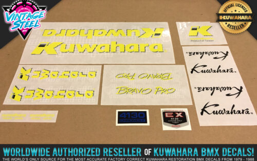 Factory Correct 1987 Kuwahara Bravo Pro BMX Decal Stickers