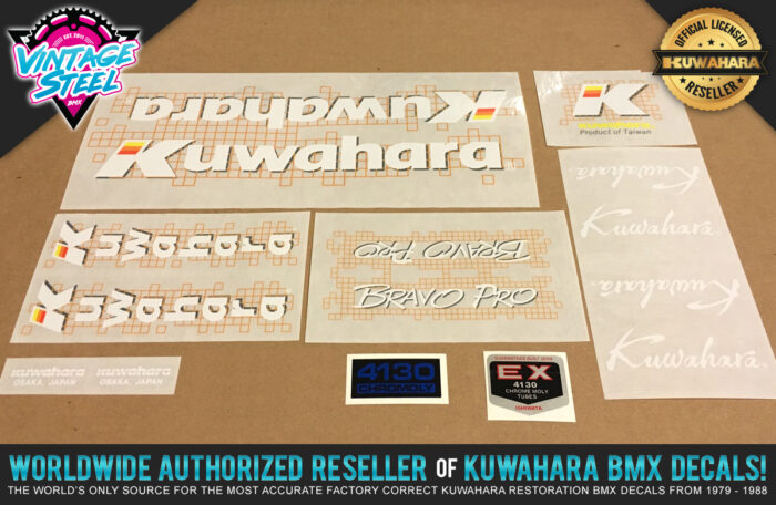 Factory Correct 1987 Kuwahara Bravo Pro BMX Decal Stickers