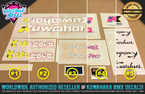 Factory Correct 1987 Kuwahara Bravo Pro BMX Decal Stickers