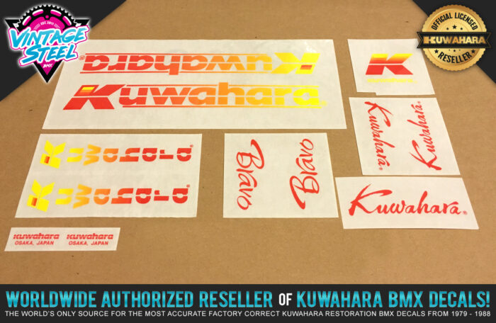 Factory Correct 1984-1985 Kuwahara Bravo BMX Decal Stickers