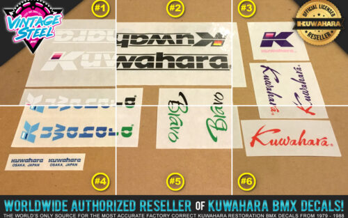 Factory Correct 1984-1985 Kuwahara Bravo BMX Decal Stickers