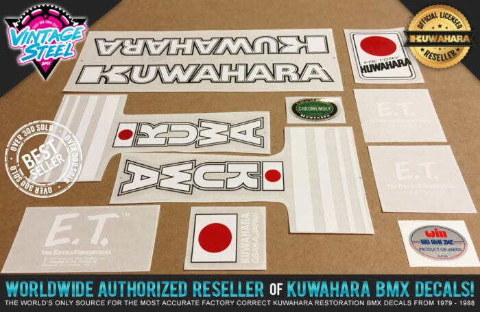 Factory Correct 1982 Kuwahara E.T. BMX Decal Stickers