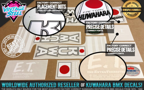 Factory Correct 1982 Kuwahara E.T. BMX Decal Stickers