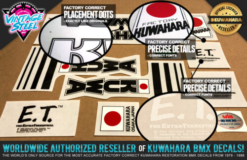 Factory Correct 1982 Kuwahara E.T. BMX Decal Stickers