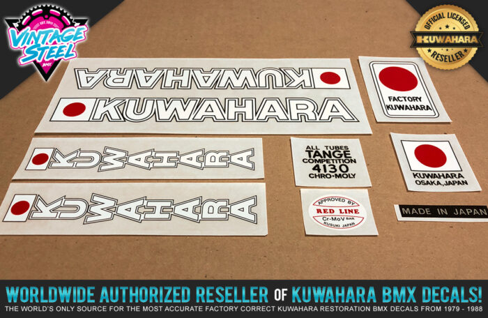 Factory Correct 1980-1981 Kuwahara Early KZ BMX Decal Stickers