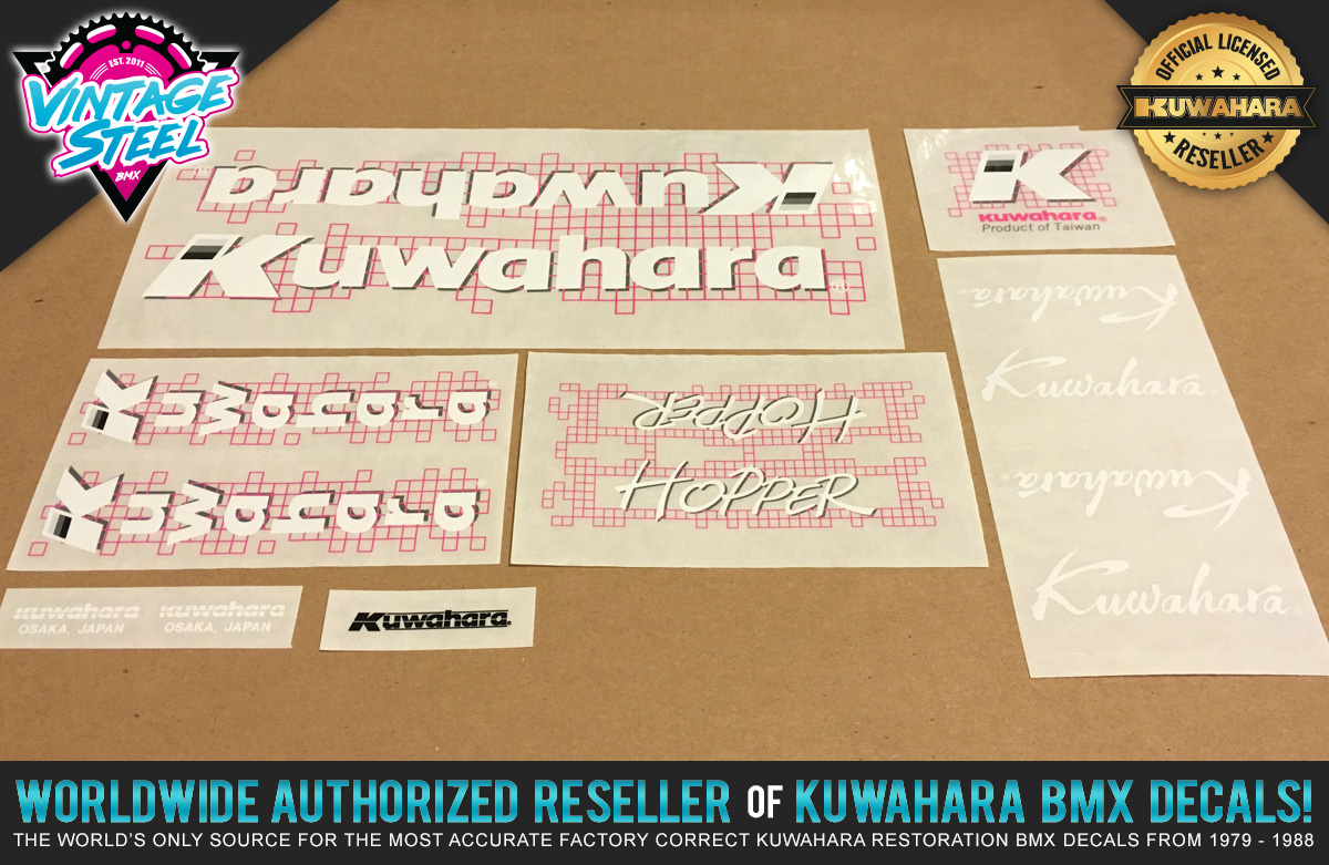 Kuwahara HOPPER BMX Decal Set (1987 1988) Vintage Steel