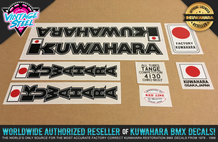 Factory Correct 1980-1982 Kuwahara KZ BMX Decal Stickers