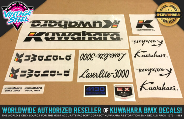 Factory Correct 1986-1987 Kuwahara Laserlite-3000 BMX Decal Stickers