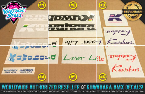 Factory Correct 1985-1986 Kuwahara Laser-Lite BMX Decal Stickers