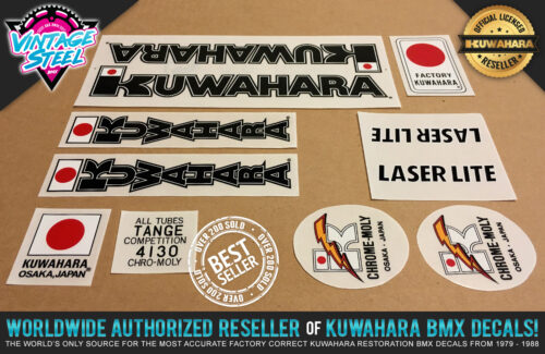 Factory Correct 1983-1984 Kuwahara Laserlite BMX Decal Stickers