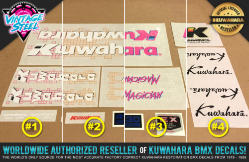 Factory Correct 1987 Kuwahara Magician BMX Decal Stickers