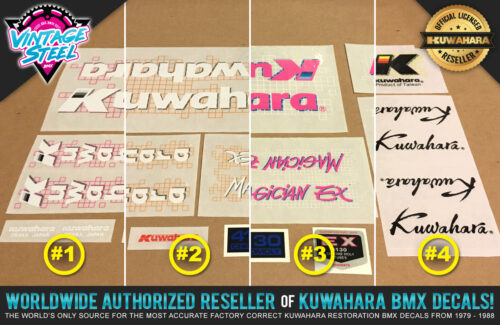 Factory Correct 1987 Kuwahara Magician EX BMX Decal Stickers