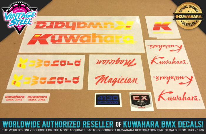 Factory Correct 1986 Kuwahara Magician BMX Decal Stickers