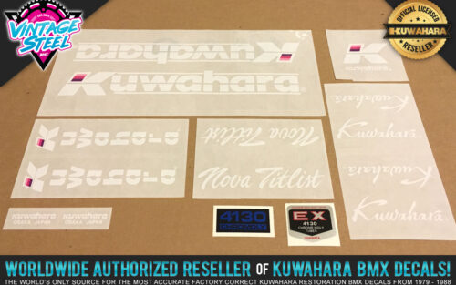 Factory Correct 1986-1987 Kuwahara Nova Titlist BMX Decal Stickers