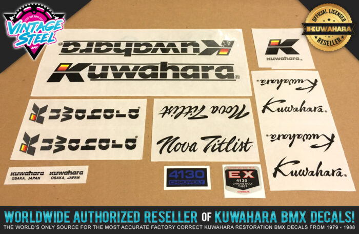 Factory Correct 1986-1987 Kuwahara Nova Titlist BMX Decal Stickers