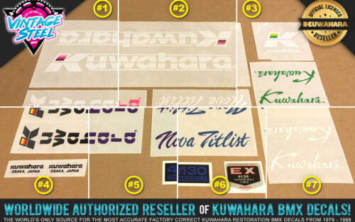 Factory Correct 1986-1987 Kuwahara Nova Titlist BMX Decal Stickers