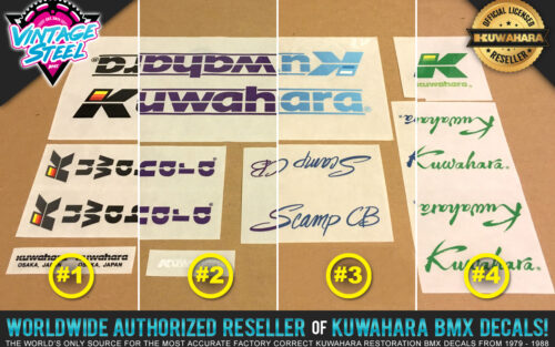 Factory Correct 1985-1986 Kuwahara Scamp CB BMX Decal Stickers
