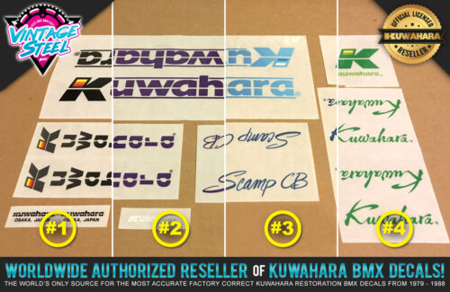 Factory Correct 1985-1986 Kuwahara Scamp CB BMX Decal Stickers