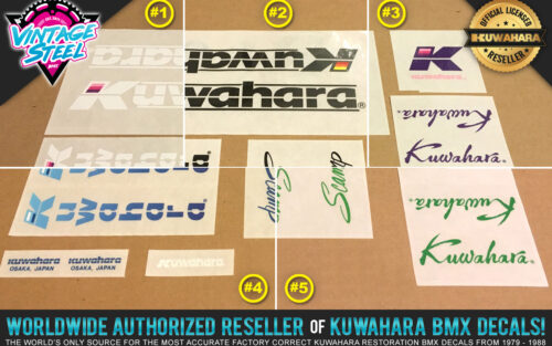 Factory Correct 1985-1986 Kuwahara Scamp BMX Decal Stickers