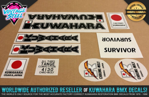 Factory Correct 1982 Kuwahara Survivor BMX Decal Stickers