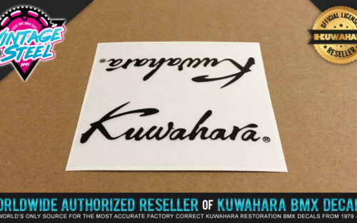 Factory Correct Kuwahara Script BMX Handlebar & Seat Post Decal Stickers