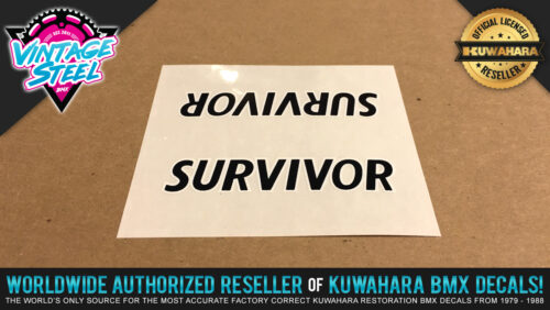 Factory Correct Kuwahara Survivor Top Tube BMX Decal Stickers