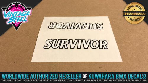 Factory Correct Kuwahara Survivor Top Tube BMX Decal Stickers