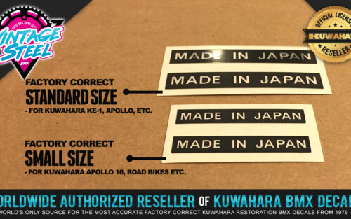 Factory Correct Kuwahara Made In Japan Decal Stickers