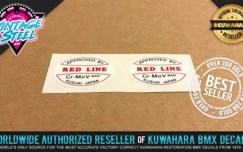 Factory Correct Redline V-Bar Handlebar BMX Decal Stickers