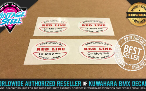 Factory Correct Redline V-Bar Handlebar BMX Decal Stickers