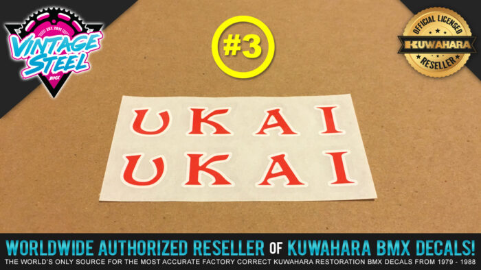 Factory Correct Ukai Rim Wheel BMX Decal Stickers