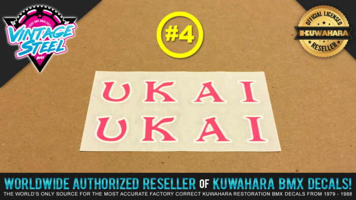 Factory Correct Ukai Rim Wheel BMX Decal Stickers