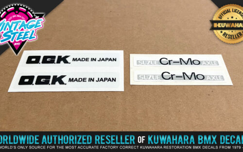 O.G.K. Japan Mag Wheel & Suzue Decal Set for Vintage BMX Freestyle Mags