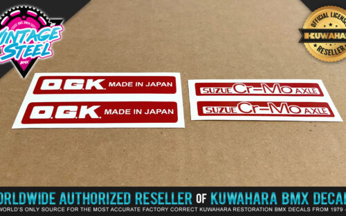 O.G.K. Japan Mag Wheel & Suzue Decal Set for Vintage BMX Freestyle Mags