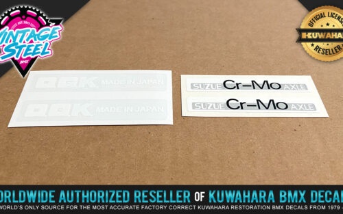 O.G.K. Japan Mag Wheel & Suzue Decal Set for Vintage BMX Freestyle Mags