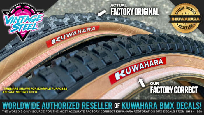 Kuwahara Tire Decal Stickers for IRC Comp 2 & Comp 3 Vintage Old School BMX Tires