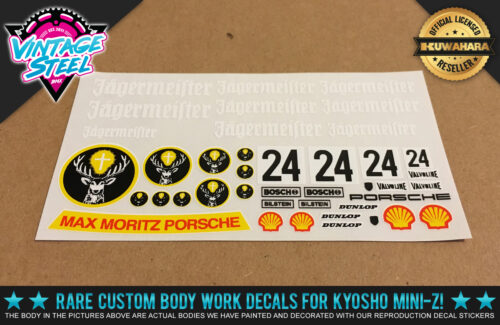 Kyosho Mini-Z Porsche 934 "JAGGERMEISTER" Auto Scale Body RC Decal Stickers R/C