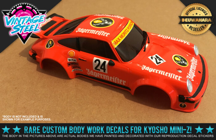 Kyosho Mini-Z Porsche 934 "JAGGERMEISTER" Auto Scale Body RC Decal Stickers R/C