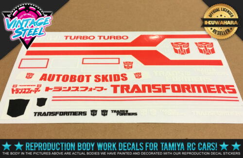 Tamiya Honda City Turbo "TRANSFORMERS SKIDS" Body Custom RC Decal Stickers RC